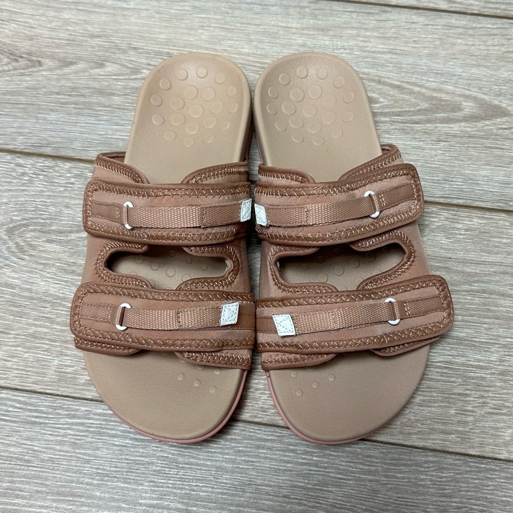 Vionic Sarah Macaroon Pink Hook & Loop Strap Casual Comfort Slide Sandal Sz 7.5 - Picture 3 of 10